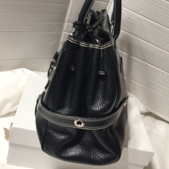 Luella leather satchel with rolled double handles and silver tone hardware. EUC - Picture 3 of 16